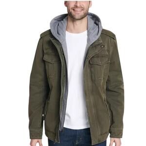 New Men’s Levi’s Sherpa Lined Two Pocket Hooded Trucker Jacket Size 3XL Tall